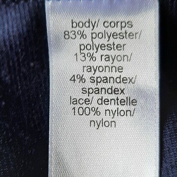 Maurices Soft Knit Sheath Dress with Lace Overlay - Navy, Size M - Picture 12 of 16